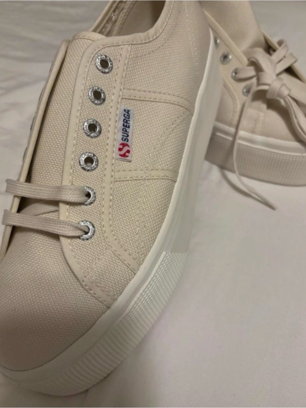 Superga Women's Cream/Off-White Canvas Low-Top Sneakers. Also equivalent to Men’